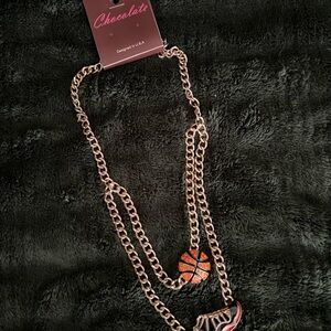 Chocolate Brand Basketball Necklace